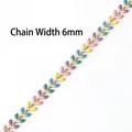 Catena da 6mm in acciaio inossidabile con cuori e fiori smaltati per gioielli fai da te - 2# Freccia Colorata (6mm Larghezza)