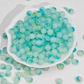 8mm frosted gradient blue and green glass beads in a white shell-shaped container - 8mm / A23# Cyan Blue (8MM)