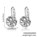 Elegante Blumen-Ohrhänger mit klaren Zirkonia im Birnenschliff in Silber-Optik - Weißgold Mit Weißem Zirkonia