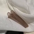 Juego de dos pinzas para el cabello tipo pico de pato en resina mate rosa empolvado - 1 Pieza / Marrón Transparente Esmerilado