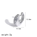 Detailed dimensions of the stainless steel C-shaped ear cuff with pavé zirconia - Single Piece (Not a Pair) / Silver