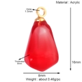 Macro detail of 16mm red acrylic pomegranate seed fruit charm with 1.5mm hole - Pomegranate Seed Pendant