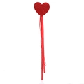 Sparkly red glitter heart wand with satin ribbons and tassels for Valentine decorations - No. 39 Red Glitter Heart Magic Wand