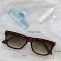 Retro leopard print cat eye sunglasses with grey gradient lenses and lightweight frame - Tortoise Green Lens