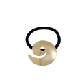 Elastico per capelli nero minimalista con ornamento decorativo in metallo a spirale dorata - Vortice Dorato