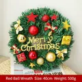 Couronne de Noël de 40cm avec boules rouges et dorées, étoiles et décoration - 40CM / Style de base / Rouge