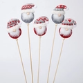 5-piece set of Christmas gnome felt flower picks with red and grey knitted hats - Hat Santa Gnome 5Pcs/Pack