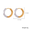 Detail of minimalist mixed metal earrings with gold and silver hammered texture finish - Patchwork Hammered Hoop Earrings / Two-tone (Gold & Silver)