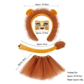 Kids lion costume set with plush ears headband, tail, tutu skirt and face stickers - Lion 2-Piece Set + Face Sticker + 30cm Skirt