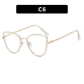 Cat-Eye-Brillengestell aus transparentem Kunststoff und Goldmetall, Farbcode C6 - Weiß