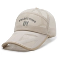 Beige breathable mesh baseball cap with Traditions DY embroidery for outdoor sports - One Size(Adjustable) / Khaki