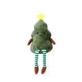 Peluche a forma di albero di Natale sorridente con stelle e gambe a righe - Albero di Natale (Con stella gialla in punta) / Stile Albero di Natale Verde