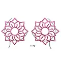 Macro detail of pink floral acrylic chest jewels XT-38 for party and rave decoration - XT-38 Pink Mandala Nipple Covers