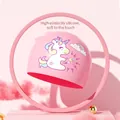 Pink silicone swim cap for girls with cute cartoon unicorn and rainbow pattern - Pink Unicorn