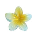 Frangipani hair claw clip with yellow and light blue gradient translucent finish - Light Blue - 8cm