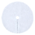 Plush white faux fur Christmas tree skirt with snow-white texture for festive home decor - Long Plush / 38cm