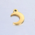 Polished golden stainless steel crescent moon charm pendant for DIY jewelry making - Gold Moon