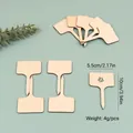 Onbehandelde T-vormige houten plantetiketten met bloemenpatroon van 10x5,5 cm - Grote T-vorm