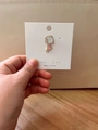 Cute cartoon girl enamel pin with pink dress and grey hair on a white display card - 3*Little Girl in Pink Dress Pin