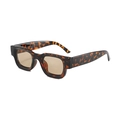 Retro-Rechteck-Sonnenbrille mit klassischem Schildpatt-Rahmen und getönten braunen Gläsern - Schildpatt Rahmen