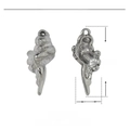 Detaillierte Maße des Edelstahl-Muschelanhängers, 16mm x 7mm groß und 0,5g schwer - Silberne Kleine Muschel
