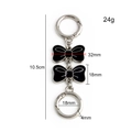 Bow-knot extender chain in silver metal with black enamel finish for luxury mini bags - Silver Ring + Black Bowknot