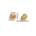Golden baroque stainless steel beads for DIY jewelry making 6x4.8mm size - Style H / 6x4.8mm / Gold