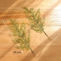 Artificial green fern leaves 24 cm length for DIY Christmas decor and photo props - PE Plastic Leaf H (Set of 2)