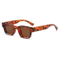 Gafas de sol rectangulares retro de carey con lentes marrones para hombres y mujeres - Montura Carey Lente Té