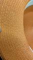 Amber orange woven straw hat texture with shimmering metallic fibers and inner sweatband - M (56-58cm) / Orange