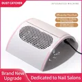 White professional nail dust collector with beige leather hand rest and pink accents - 666-US Plug / White Pink