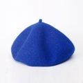 Classic royal blue wool beret hat for women in a minimalist autumn winter style - Adjustable / Sapphire Blue