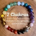 Handmade 7 chakras energy bracelet with natural semi-precious stones for meditation - 7 Chakras Energy Balance