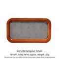 Solid walnut jewelry tray with grey velvet lining for rings and necklaces, 18x10x1.7cm - Grey 18*10cm Solid Wood Tray