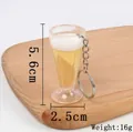 Miniature beer mug keychain with yellow liquid and foam detail, height 5.6cm - Champagne Flute