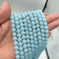 Luminous light blue round stone beads for DIY jewelry making and glowing accessories - 6mm (Approx. 60pcs) / Light Blue Luminous Stone