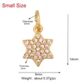 Miniature gold plated hexagram star pendant with cubic zirconia inlay and measurements - Small Hexagram / ABG3054-Gold