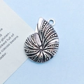 Silver nautilus shell alloy pendant with antique finish for DIY jewelry making - 16x22mm / Antique Silver Conch