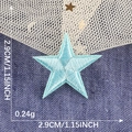 Sky blue embroidered star patch, 2.9cm size with self-adhesive for clothing decor - Sky Blue