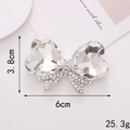 Dettaglio charm farfalla di cristallo con dimensioni e strass a cuore argentati - Lega / D274 Doppio Fiocco in Cristallo