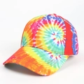 Casquette de baseball tie-dye colorée avec impression 3D et visière courbée unisexe - Réglable / Arc-en-ciel