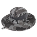 Outdoor sun protection bucket hat featuring grey camo pattern and breathable mesh vents - Dark Gray Camouflage