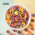 Vibrant multi-colored cereal loops in a 220G pack for breakfast cupcake decoration - Colorful Fruit Cereal Loops (220g)
