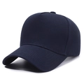 Navyblaue 5-Panel Baumwoll-Baseballkappe mit gebogenem Schirm für Damen und Herren - Verstellbar / Marineblau