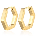 Minimalist geometric hexagonal gold earrings with a polished metallic finish and sleek design - Hexagon / Gold