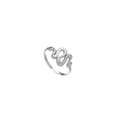 Silver adjustable snake ring with textured scales and open stainless steel design - R305097-Steel Color