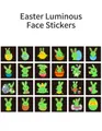 Luminous Easter facial stickers featuring glowing green bunnies and egg patterns - GT Luminous Easter Set (24 Sheets)