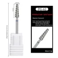 Diamond nail drill bit PG-62 with M-teeth spiral cone and white plastic storage base - PG-62 Medium-Spiral Cone