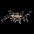 Handmade bridal hair comb with white pearls and sparkling crystals on golden wire - Simple Version / Silver
