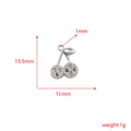 Detailed specs for cherry pendant showing 13.5x11mm size, 1mm hole and 1g weight - Dotted Textured Cherry Style (1#)